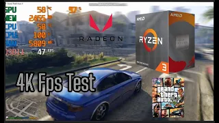 Ryzen 3 3200G + 16 GB ram 🖥️ Gta v 4k Highest graphics fps gaming test