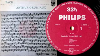 Bach: Violin Sonata No 1 in G minor BWV 1001 - 1) Adagio - Arthur Grumiaux, violin - HQ LP transfer