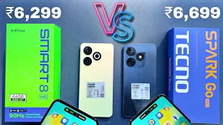 INFINIX SMART 8HD 🆚 TECNO SPARK Go 2024 ⚡ Unboxing & Comparison ⚡ Under 7000 Best Smartphone !!!