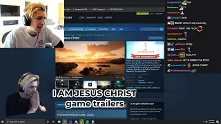 xQc react to 'I Am Jesus' game trailer on steam and immediately register for playtest