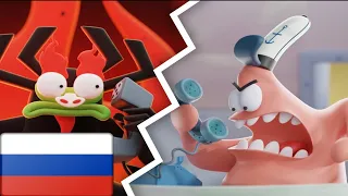 Patrick vs Aku, НО ЭТО РУССКИЙ ДУБЛЯЖ!!!