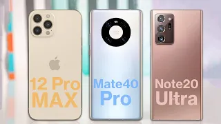 iPhone 12 Pro Max vs Huawei Mate40 Pro vs Samsung Note20 Ultra | Apple - Huawei - Samsung
