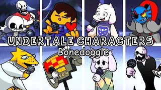 FNF Bonedoggle but Every Turn UNDERTALE Character Sings It