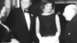 January 18, 1962 - President John F. Kennedy and Jacqueline greet Igor Stravinsky and wife Vera