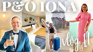 NORWEGIAN FJORDS P&O IONA CRUISE! EMBARKATION & SEA DAY! Balcony Cabin Tour! | Vlog 1 | AD