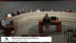 September 25, 2023 Bloomington City Council Meeting