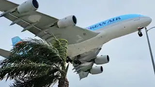 Insane Gusty Wind Plane Spotting | Two A380s | at Los Angeles LAX International Airport