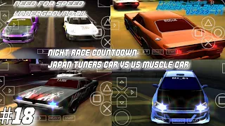 NFS Underground Rivals #18 - Night Battle Race Countdown: JP Tuners car VS US Muscle car Action!