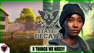 STATE OF DECAY 3 5 BIG CHANGES! WHAT IT NEEDS!! WILL IT HAVE  DYNAMIC WEATHER? (STATE OF DECAY 3)