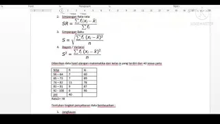 Video Pembelajaran matematika ukuran penyebaran data