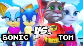 SONIC THE HEDGEHOG AND ROUGE THE BAT VS TALKING TOM & TALKING ANGELA | LAVISH GAMING