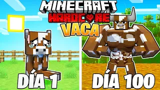 SOBREVIVÍ 100 DÍAS como un VACA en MINECRAFT HARDCORE!