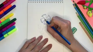 Как нарисовать цветок-василёк