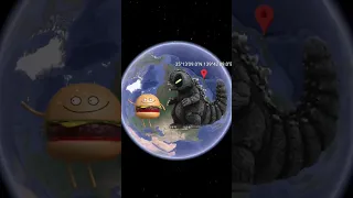 I found Godzilla Burger 🍔 on Google Earth and Google Maps 🌎 #shorts