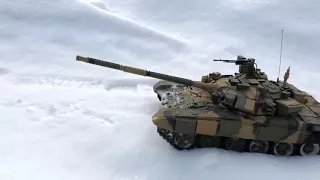 1/16 rc tank T-90 Heng Long in snow