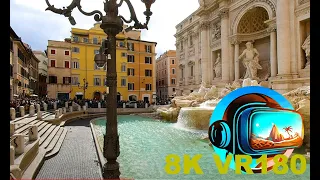 Walking to the Trevi Fountain during the daytime when its closed ROME ITALY 8K 4K VR180 3D Travel