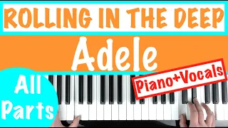 How to play ROLLING IN THE DEEP - Adele Piano Chords Tutorial