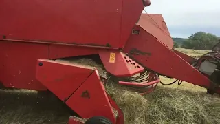 Fiat 110-90 being bossed by Massey 185 Mk1 whilst baling hay! (Raw Sound)