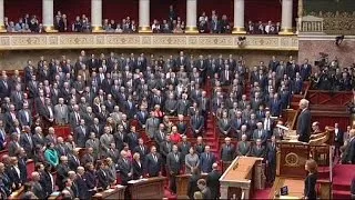 French parliament spontaneously breaks into national anthem in honour of attack victims