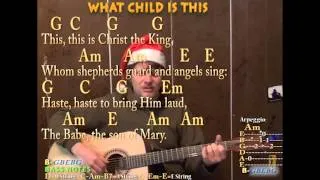 What Child Is This (Christmas) Fingerstyle Guitar Cover Lesson Lyrics Chords Play and Sing