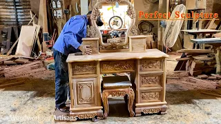 Professional Wood Processing - Making Dressing Tables Extremely Luxurious And Exquisitely Carved