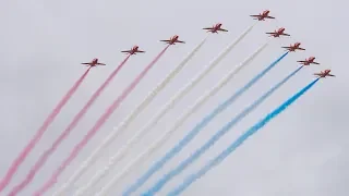 UK Royal Air Force Red Arrows aerobatic team visits Seattle