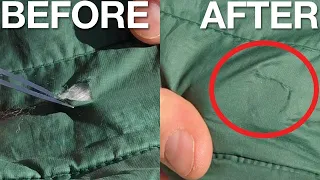 The Best Way To Fix Ripped Down Jacket | NO VISIBLE STITCHING/PATCH