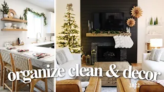 HOME ORGANIZATION, COZY DECOR AND CLEAN WITH ME | Christmas Decorate and Cleaning Motivation