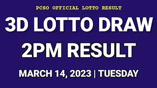 3D LOTTO 2PM DRAW RESULT TODAY March 14, 2023 PCSO SWERTRES 3D LOTTO RESULT TODAY 1ST DRAW