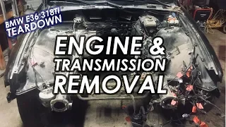 BMW E36 Engine and Transmission Removal! [DIY Race Car Build EP. 3]