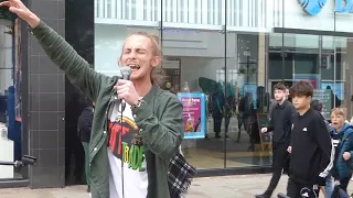 "AIN'T NO GIVING IN"    BY RUFF TRADE, BUSKING IN MANCHESTER  03/05/2023