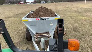 How do you say manure? Spreading chicken litter!