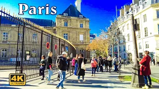 Paris Fall walking Tour -  6th Arrondissement Of Paris (4KI UHD)