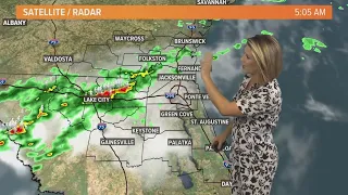 Showers and storms reignite across northeast Florida later Tuesday morning