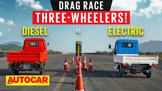 Three-Wheeler Drag Race! Electric vs Diesel ft. Mahindra Alfa Plus & Treo Zor EV| Autocar India
