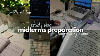 STUDY WITH ME  🌱 College midterms Preparation | Unfiltered Productive days