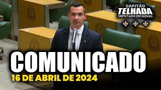 Comunicado em plenário | 16 de abril de 2024