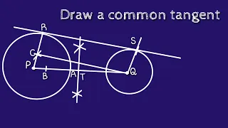 How to draw a common tangent to two circle of different radius 4 cm, 2.5 cm. shsirclasses.