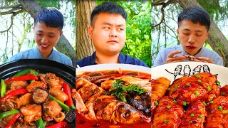 Village Foods Mukbang | TikTok Funny Video | Cooking Asian Foods | Songsong and Ermao