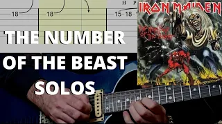 Iron Maiden - The Number Of The Beast Guitar Solos Tutorial (Tabs Included)