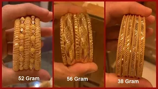 Latest Gold Bangle Sets Designs With Weight  | 5 and Six Piece Bangle Sets