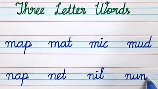 English cursive handwriting practice for beginners/Three letter words(part-2)/Improve Handwriting.