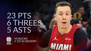 Duncan Robinson 23 pts 6 threes 5 asts vs Bucks 23/24 season