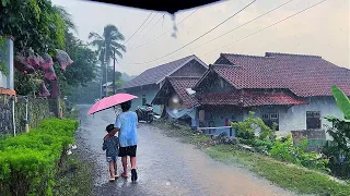 Heavy rain hit the beautiful and peaceful countryside||very beautiful and cool||insomnia video