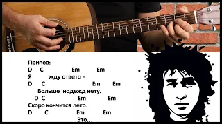 Цой - Кончится лето, на гитаре, аккорды, бой, мелодия