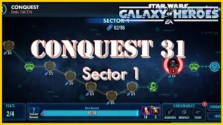 CONQUEST 31 | Hard Sector 1 Feats (w/ BOSS FEATS) SWGOH