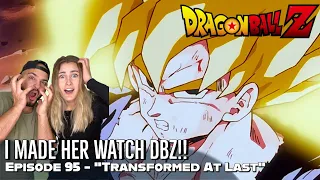 Girlfriend's Reaction To GOKU BECOMING A SUPER SAIYAN FOR THE FIRST TIME!!! DBZ Episode 95