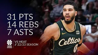 Jayson Tatum 31 pts 14 rebs 7 asts vs Heat 22/23 season