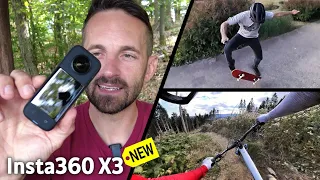 FILMEN WIE MIT EINER DROHNE 📷 Biken Laufen & Skateboarden mit der Insta360 X3