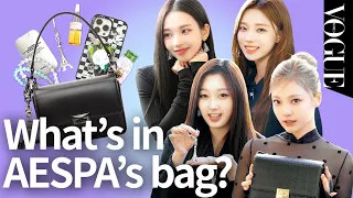 [ENG] What's in AESPA's bag? | MY VOGUE (Candies, Keyrings, Earrings, Rings, Face Mist and books).